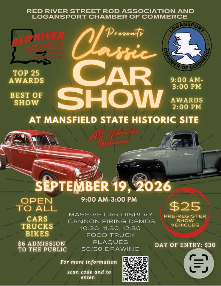 Classic Car Show at Mansfield State Historic Site car show in Mansfield, LA