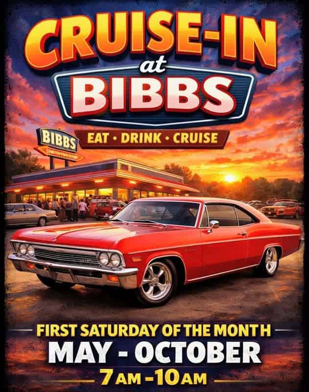 Cruise-In at Bibbs event at Bibbs in Waverly, TN on August 1, 2026