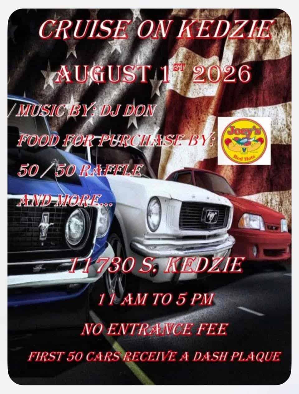 Cruise on Kedzie event at 11730 S. Kedzie in Merrionette Park, IL on August 1, 2026