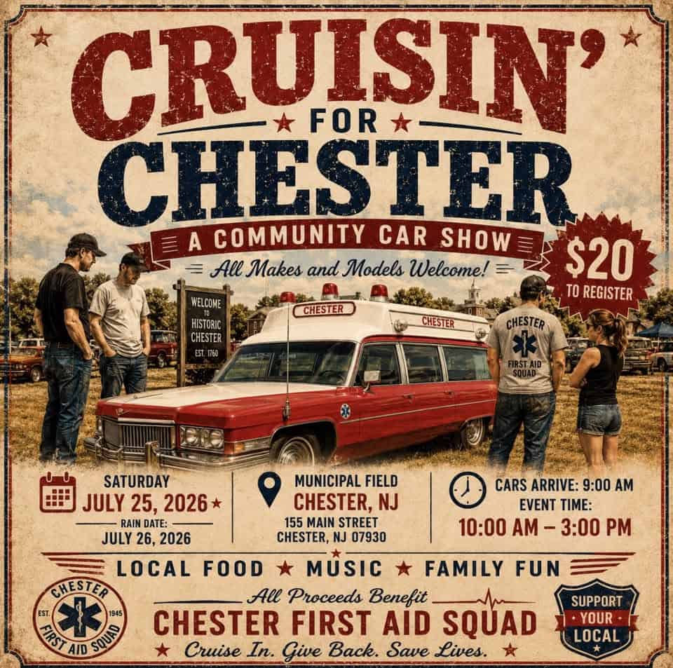 Cruisin' for Chester event at Municipal Field in Chester, NJ on July 25, 2026