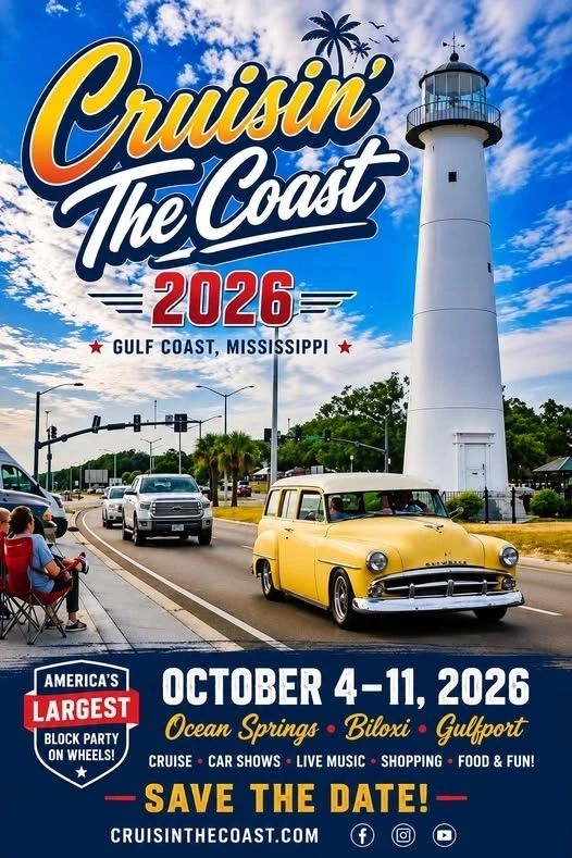 Cruisin the Coast car show in Ocean Springs, MS