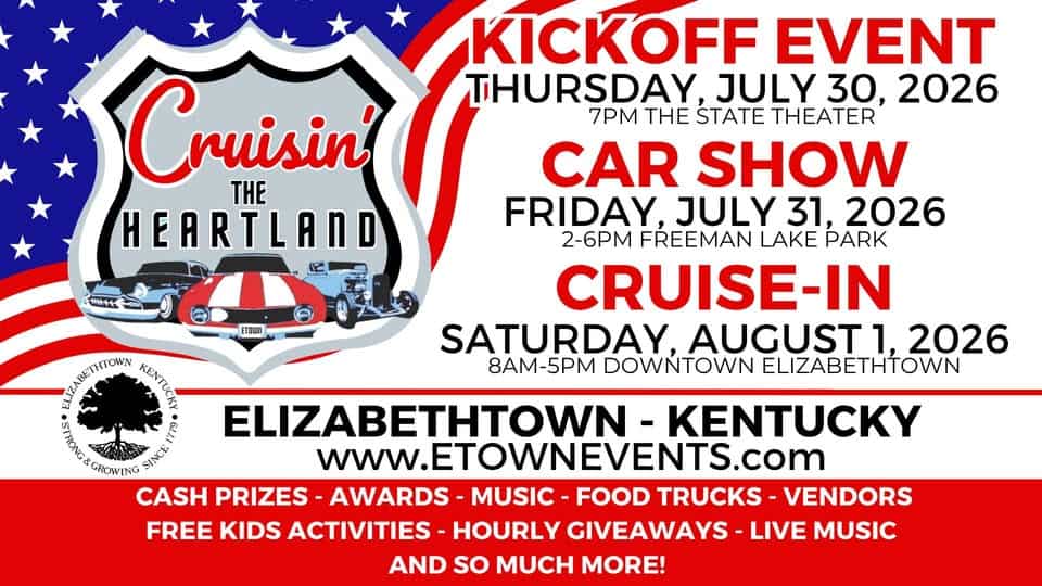 Cruisin' the Heartland event at Downtown Elizabethtown in Elizabethtown, KY on July 30, 2026