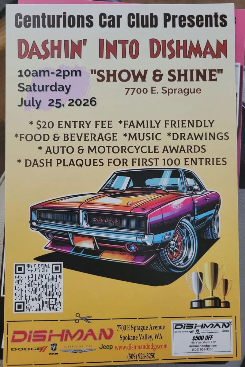 Dashin' Into Dishman event at Dishman Dodge Ram Chrysler Jeep in Spokane Valley, WA on July 25, 2026