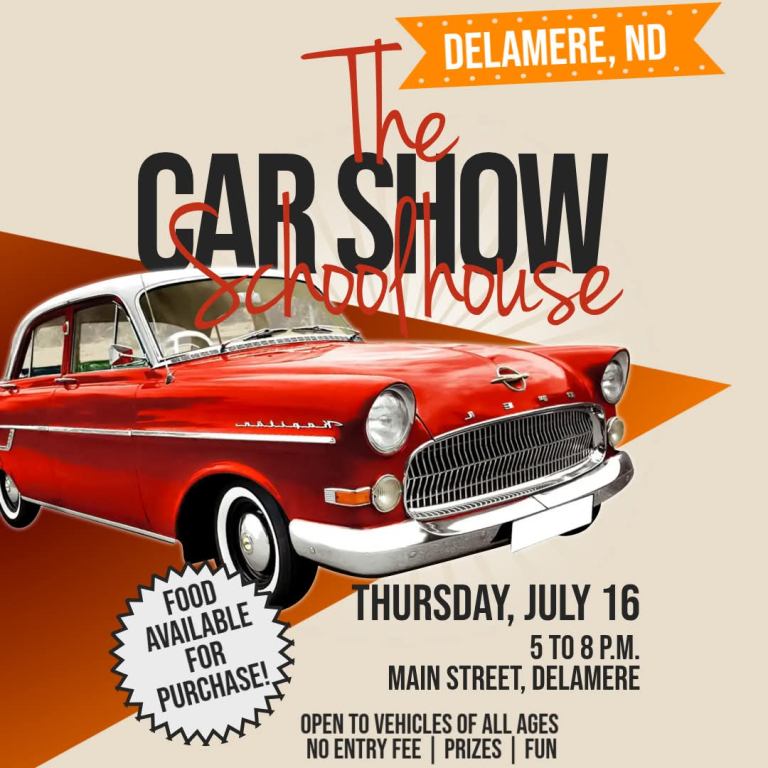 Delamere Main Street Car Show event at Main Street in Delamere, ND on July 16, 2026