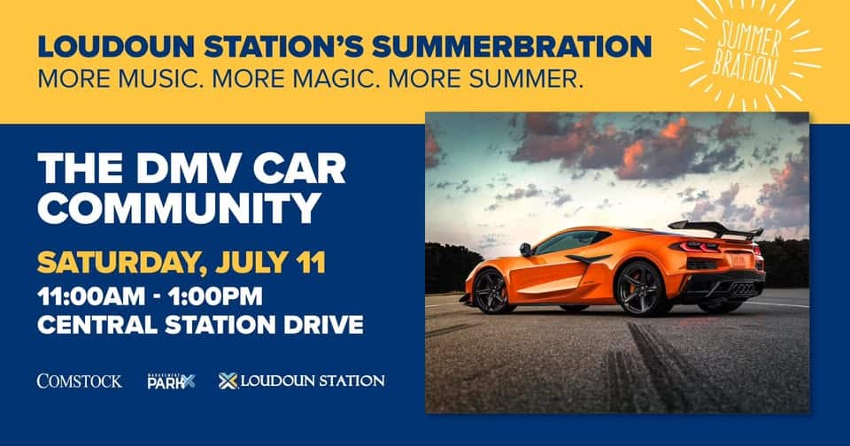 DMV Car Community Car Show event at Comstock Park at Loudoun Station in Ashburn, VA on July 11, 2026