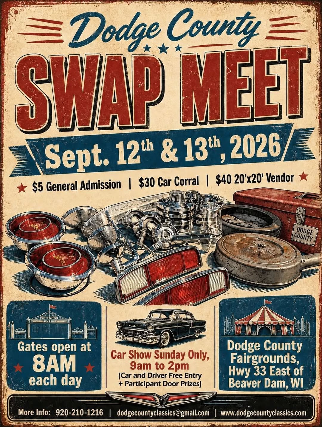 Dodge County Swap Meet event at Dodge County Fairgrounds in Beaver Dam, WI on September 12, 2026