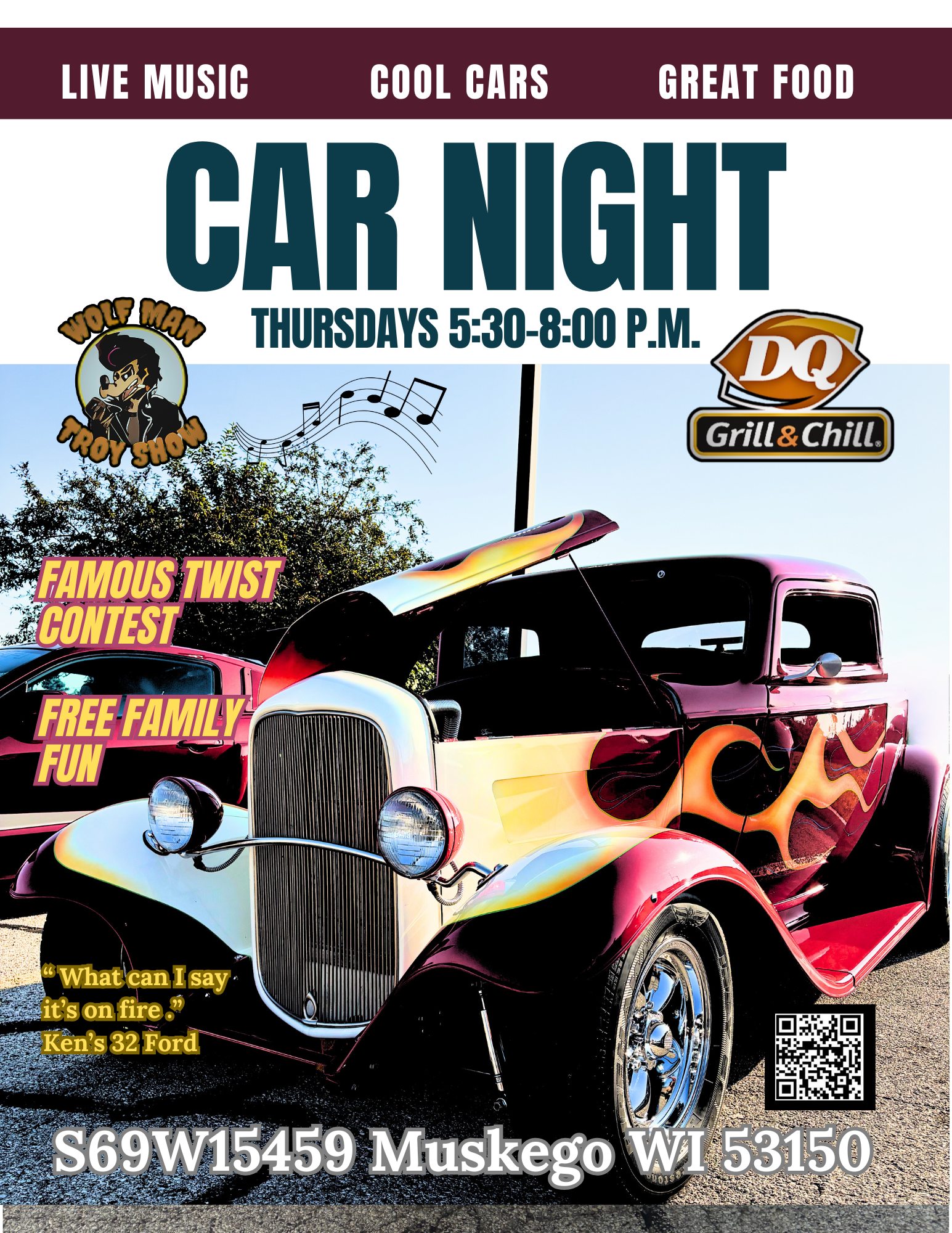 DQ Grill & Chill Car Night event at DQ Grill & Chill in Muskego, WI on July 16, 2026