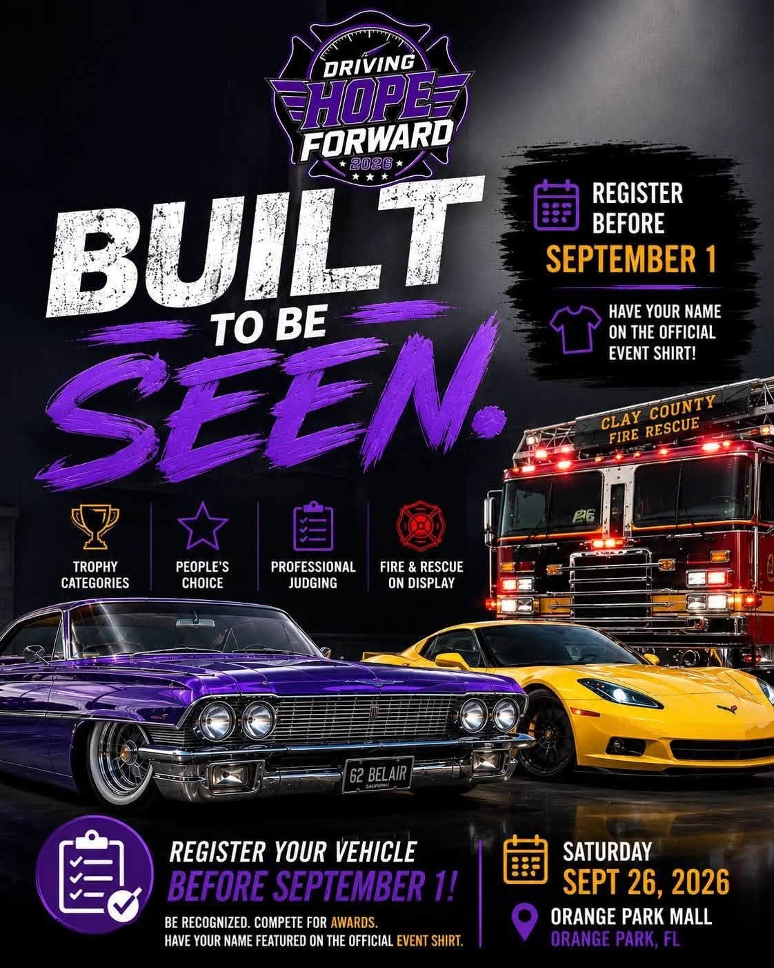 Driving Hope Forward Car Show event at Orange Park Mall in Orange Park, FL on September 26, 2026