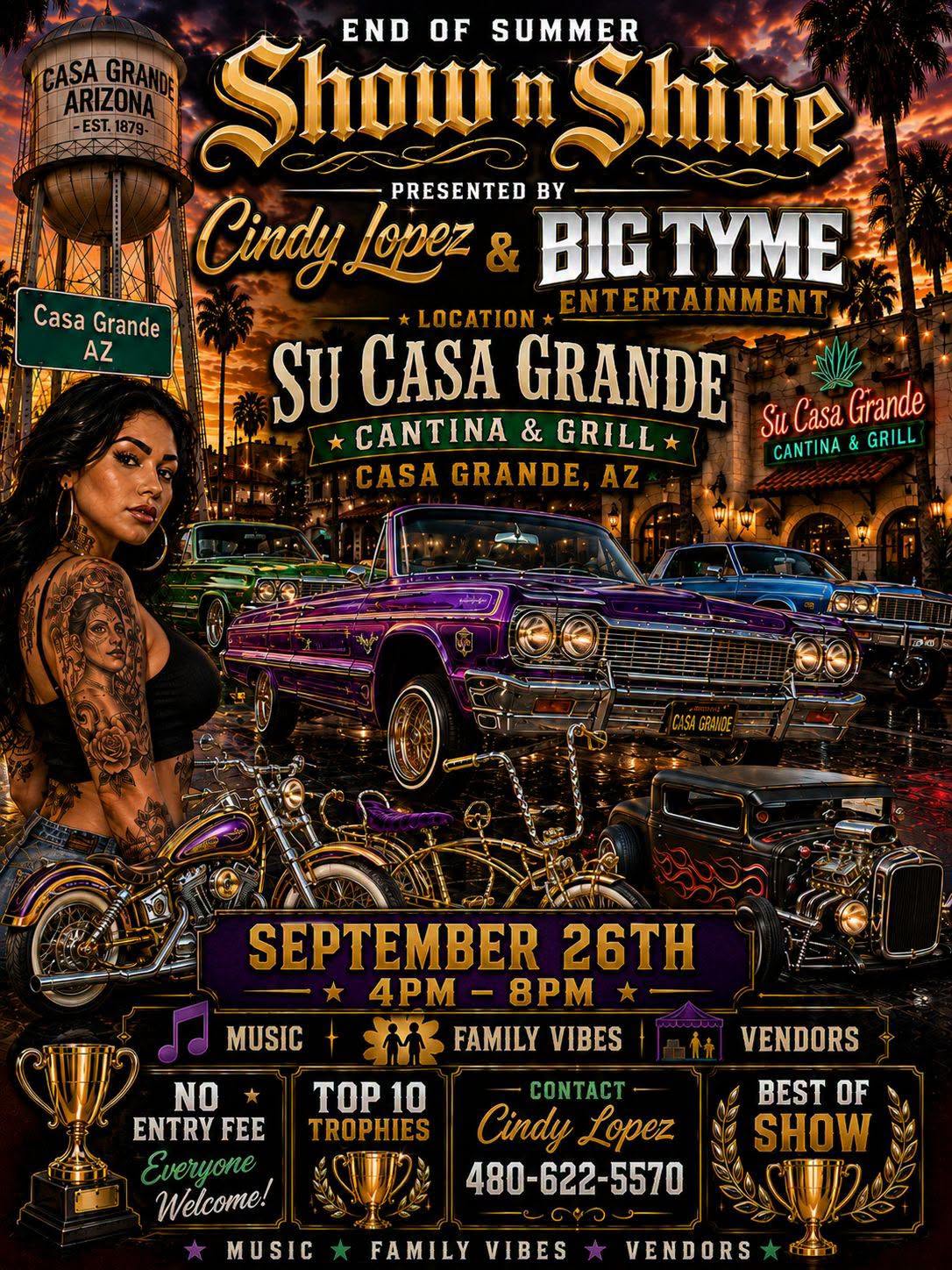 End of Summer Show n Shine event at Su Casa Grande Cantina & Grill in Casa Grande, AZ on September 26, 2026