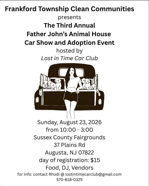 Father John's Animal House Car Show and Adoption Event event at Sussex County Fairgrounds in Augusta, NJ on August 23, 2026