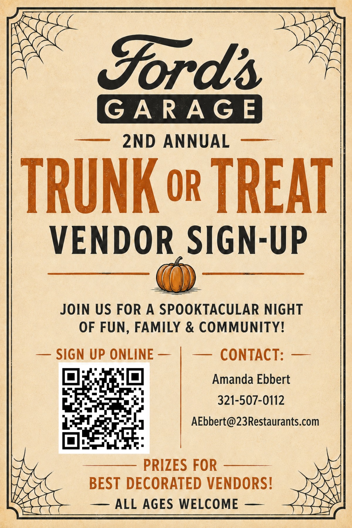 Ford's Garage Trunk or Treat event at Ford's Garage in Melbourne, FL on October 29, 2026