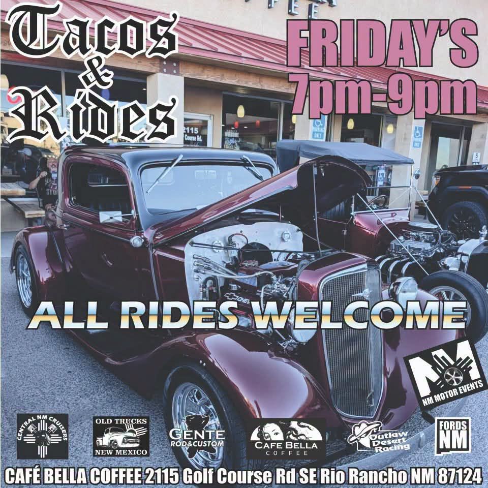 Friday's Cruisers event at Cafe Bella Coffee in Rio Rancho, NM on July 25, 2026