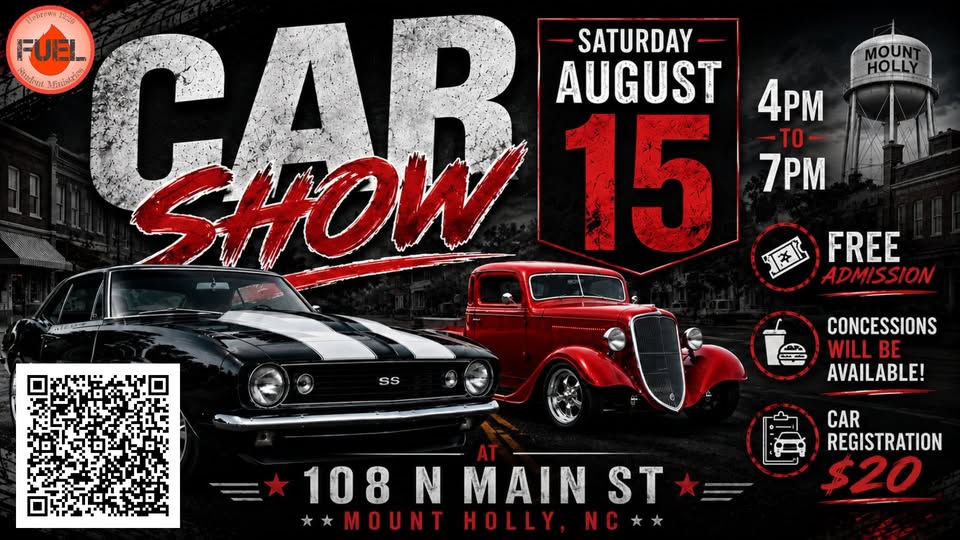 FUEL Student Ministries Car Show event at 108 N Main St in Mount Holly, NC on August 15, 2026