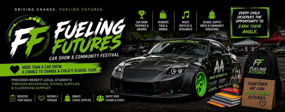 Fueling Futures Car Show & Community Festival event at Pool and Spa Depot in Tullahoma, TN on August 8, 2026