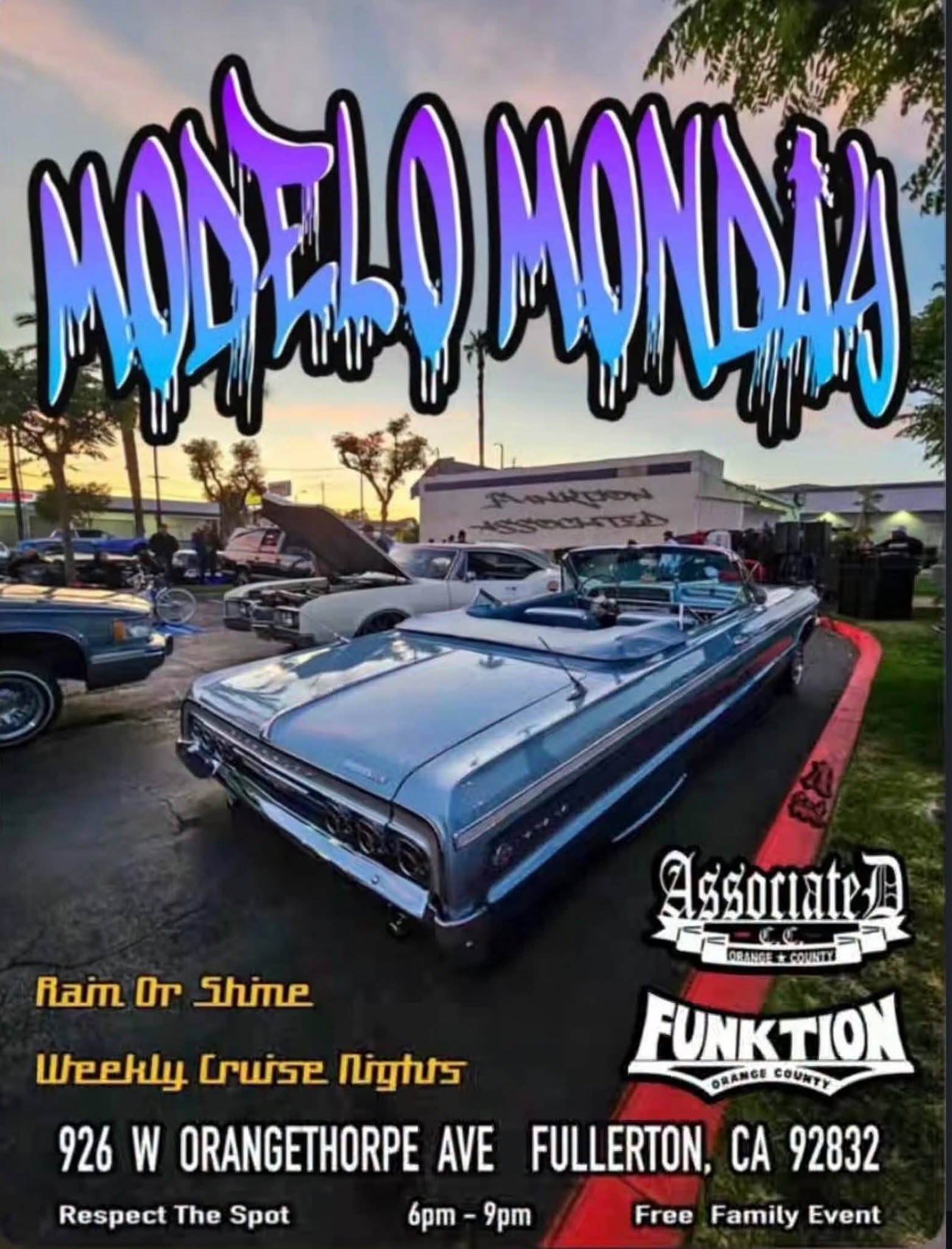 Funktion Orange County Weekly Cruise Nights event at Funktion Orange County in Fullerton, CA on July 24, 2026