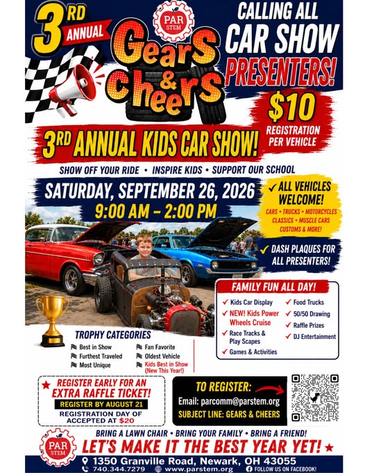 Gears & Cheers event at PARSTEM in Newark, OH on September 26, 2026