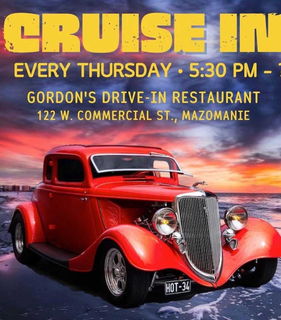 Gordon's Drive-In Restaurant Cruise in event at Gordon's Drive-In Restaurant in Mazomanie, WI on July 16, 2026