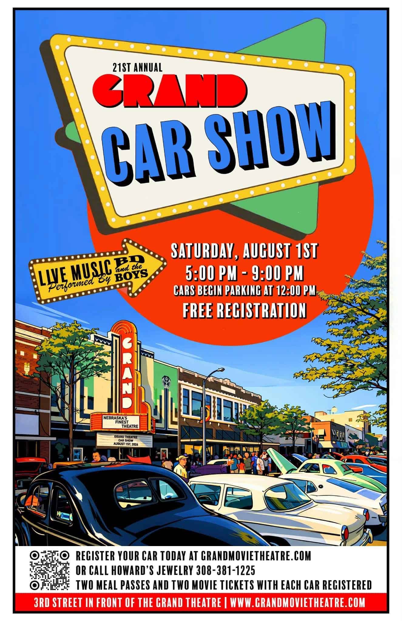 Grand Car Show event at The Grand Theatre in Grand Island, NE on August 1, 2026