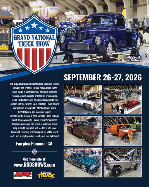 Grand National Truck Show event at Fairplex in Pomona, CA on September 26, 2026