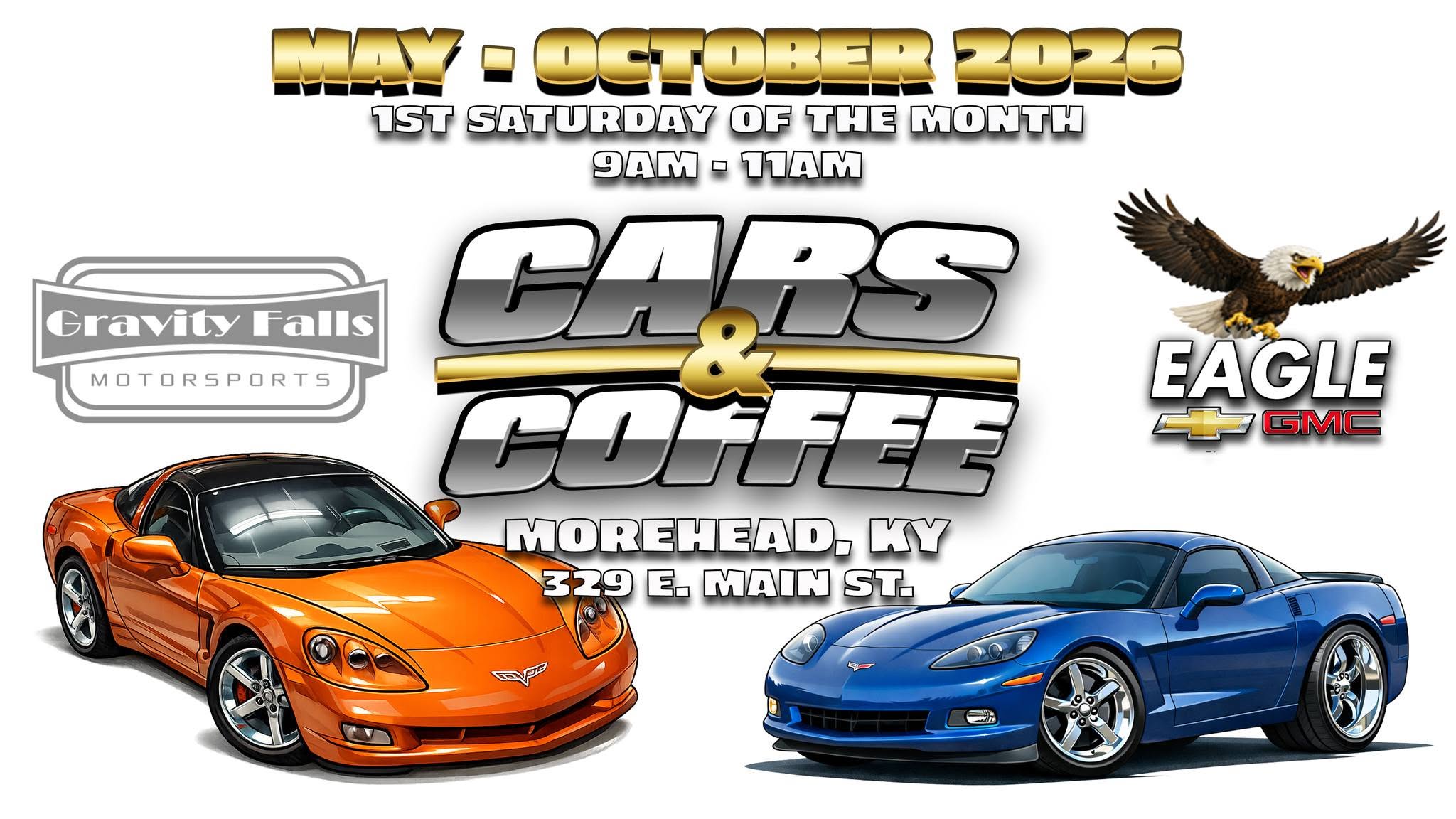 Gravity Falls Motorsports Cars & Coffee event at Gravity Falls Motorsports in Morehead, KY on August 1, 2026