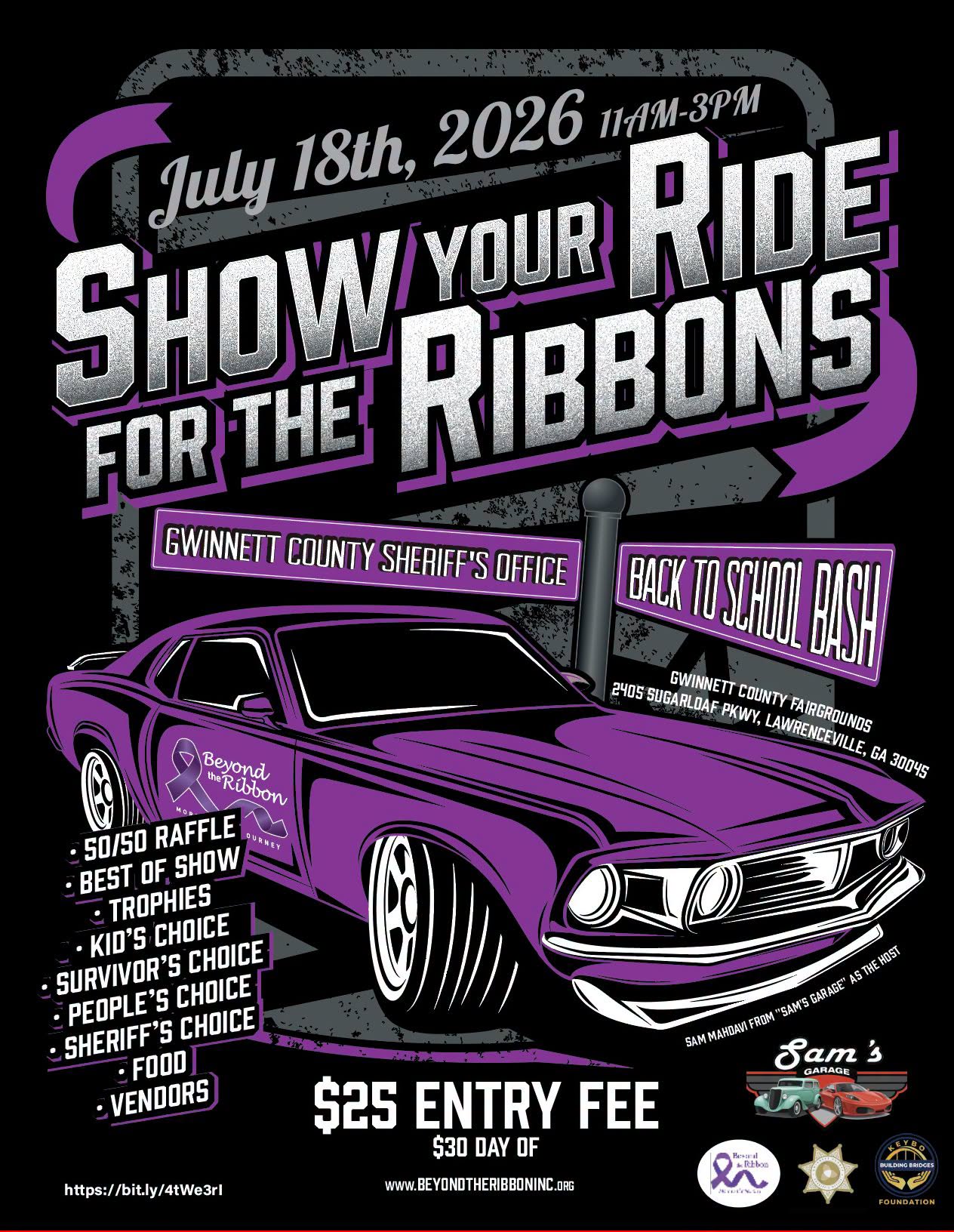 Gwinnett County Sheriff's Office Back to School Bash Car Show event at Gwinnett County Fairgrounds in Lawrenceville, GA on July 18, 2026