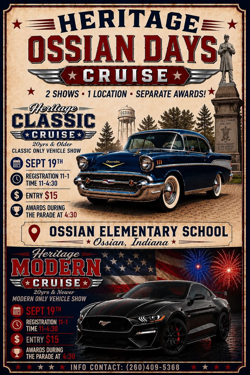 Heritage Ossian Days Cruise event at Ossian Elementary School in Ossian, IN on September 19, 2026
