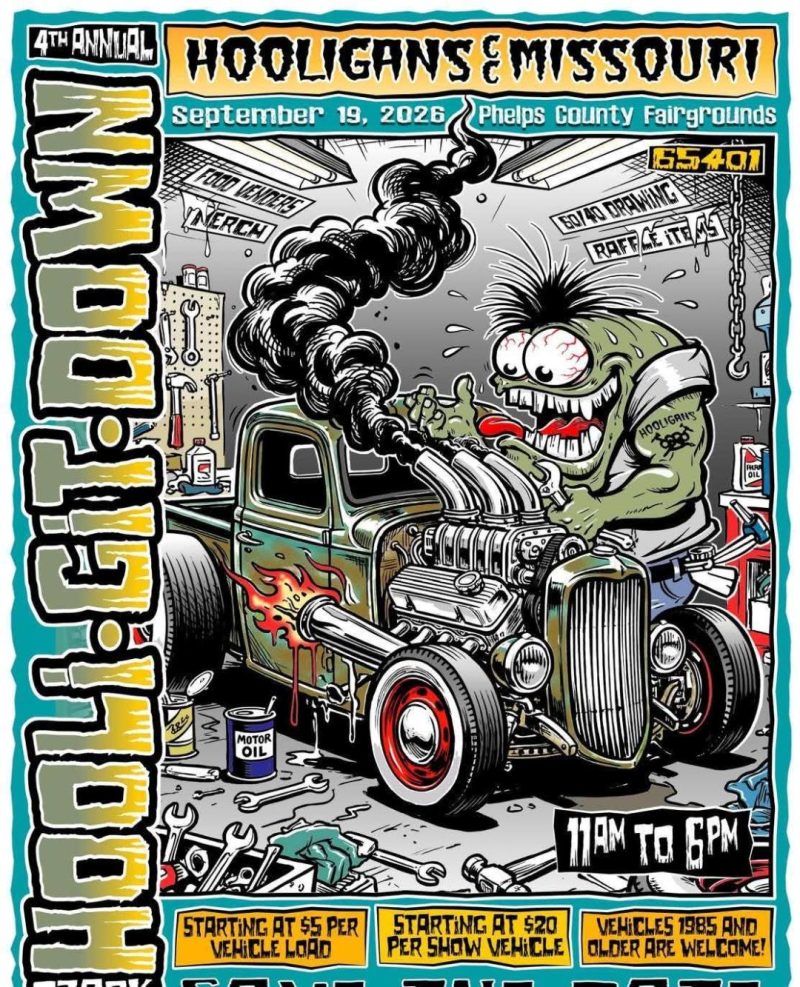 Hooligans 4th Annual Car Show event at Phelps County Fairgrounds in Rolla, MO on September 19, 2026