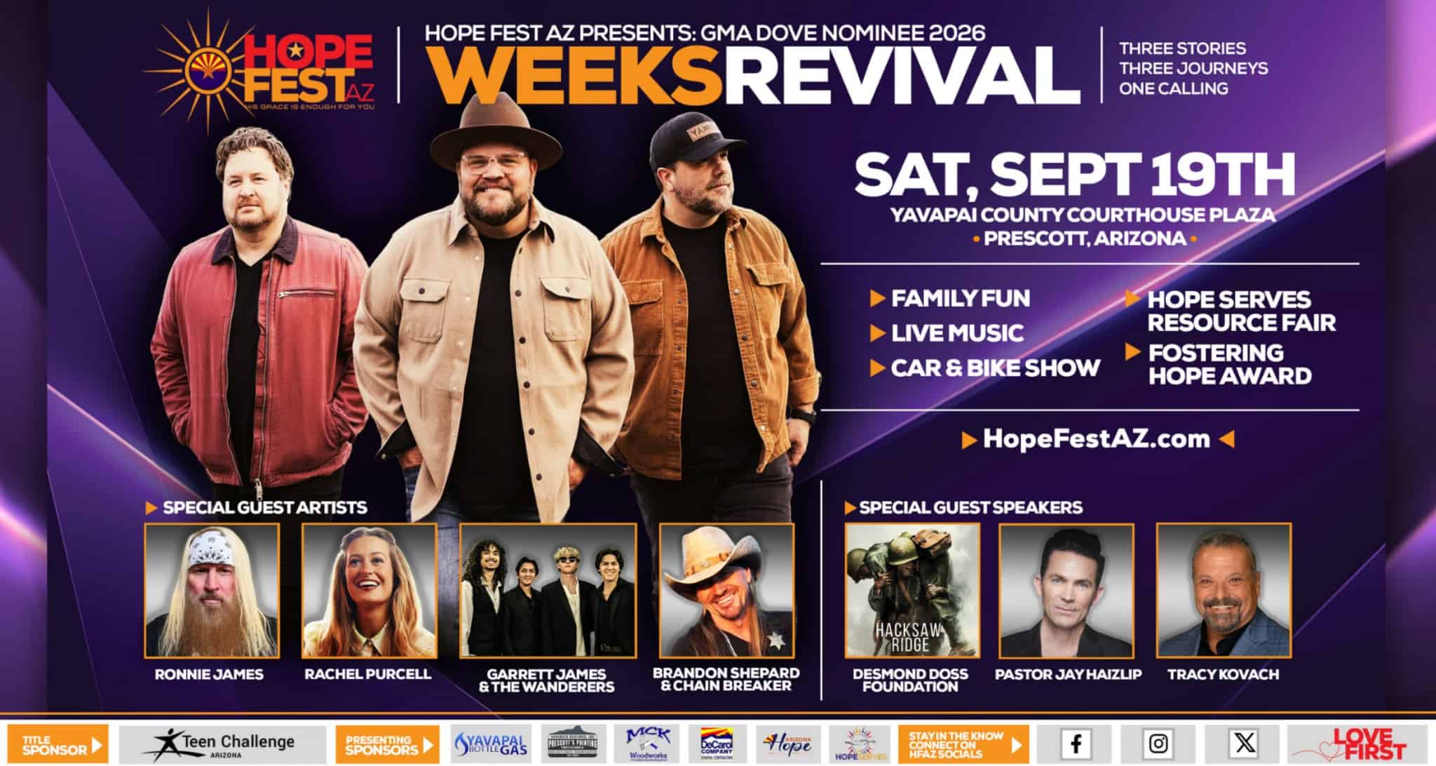 Hope Fest Arizona event at Yavapai County Courthouse Square in Prescott, AZ on September 19, 2026