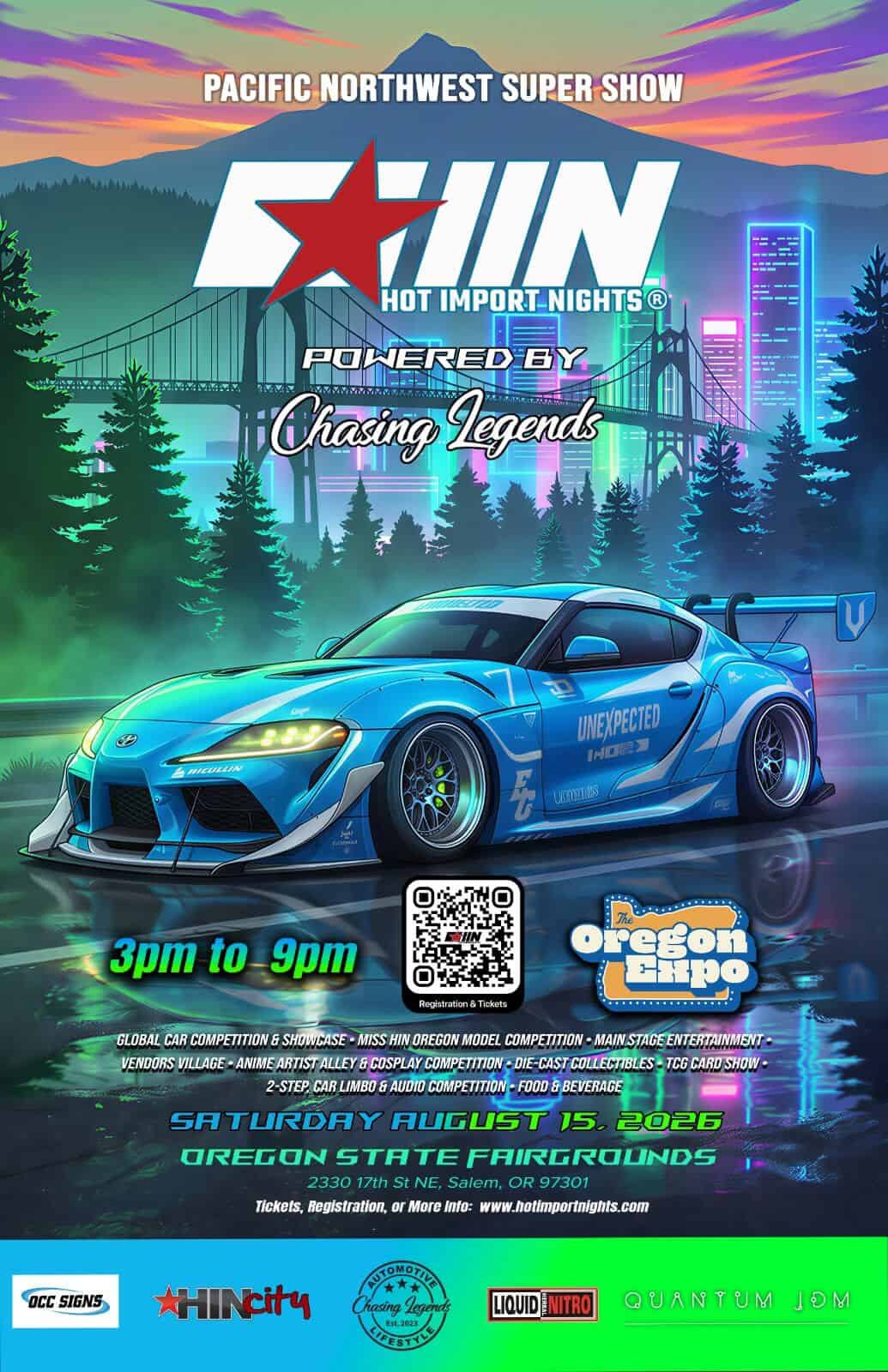 Hot Import Nights Oregon event at Oregon State Fair and Exposition Center in Salem, OR on August 15, 2026