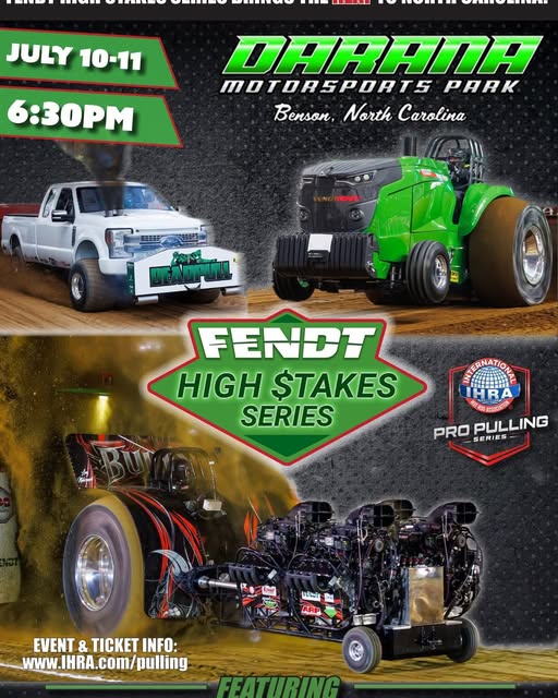 IHRA Pro Pulling Series High Stakes Series event at Darlington Motorsports Park in Benson, NC on July 10, 2026