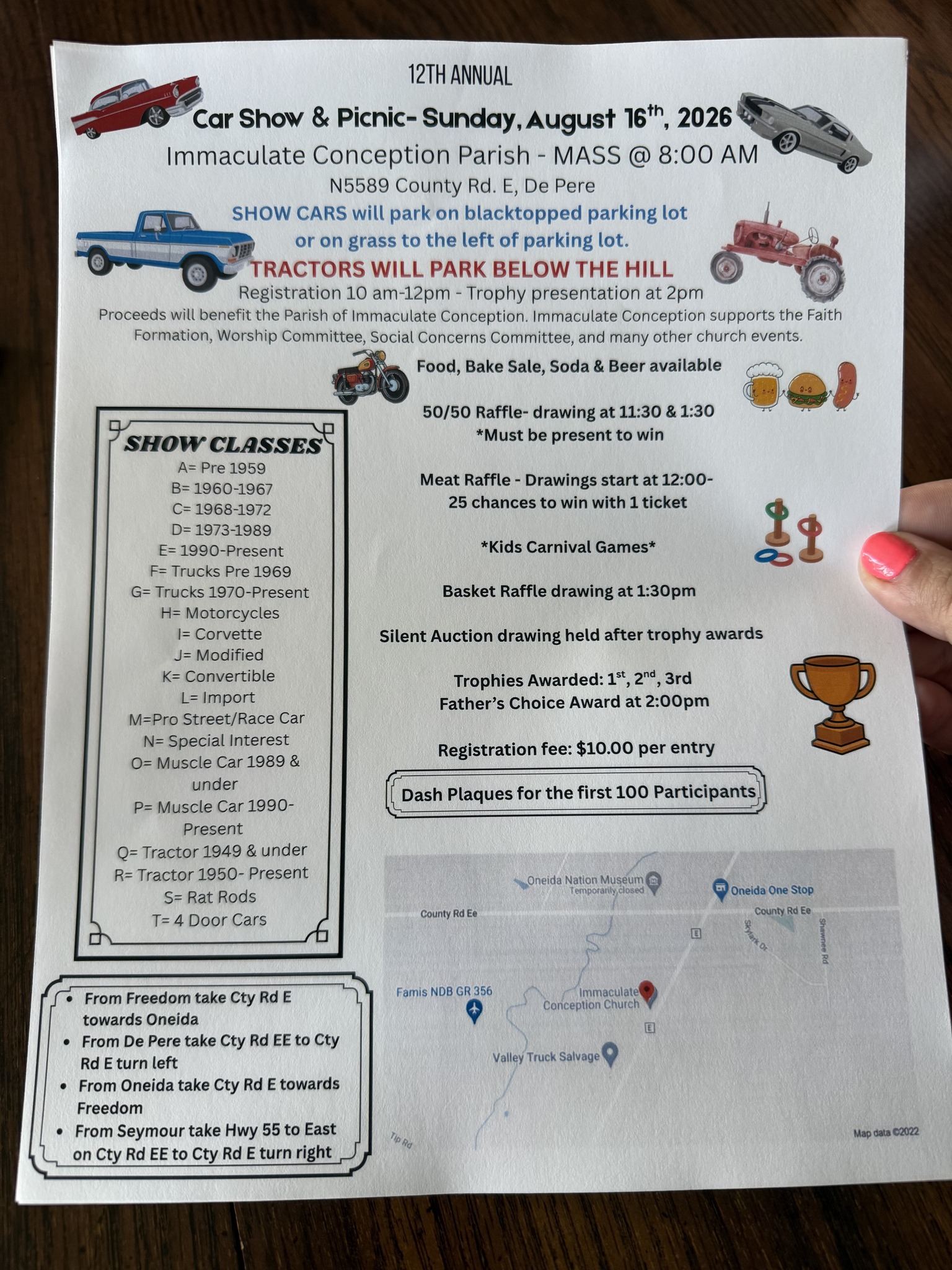 Immaculate Conception Parish 12th Annual Car Show & Picnic event at Immaculate Conception Parish in De Pere, WI on August 16, 2026