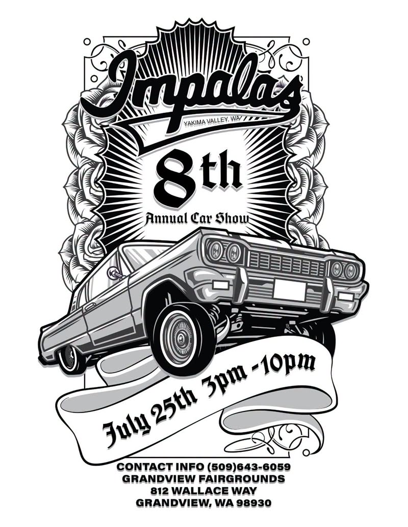 Impalas 8th Annual Car Show event at Grandview Fairgrounds in Grandview, WA on July 25, 2026