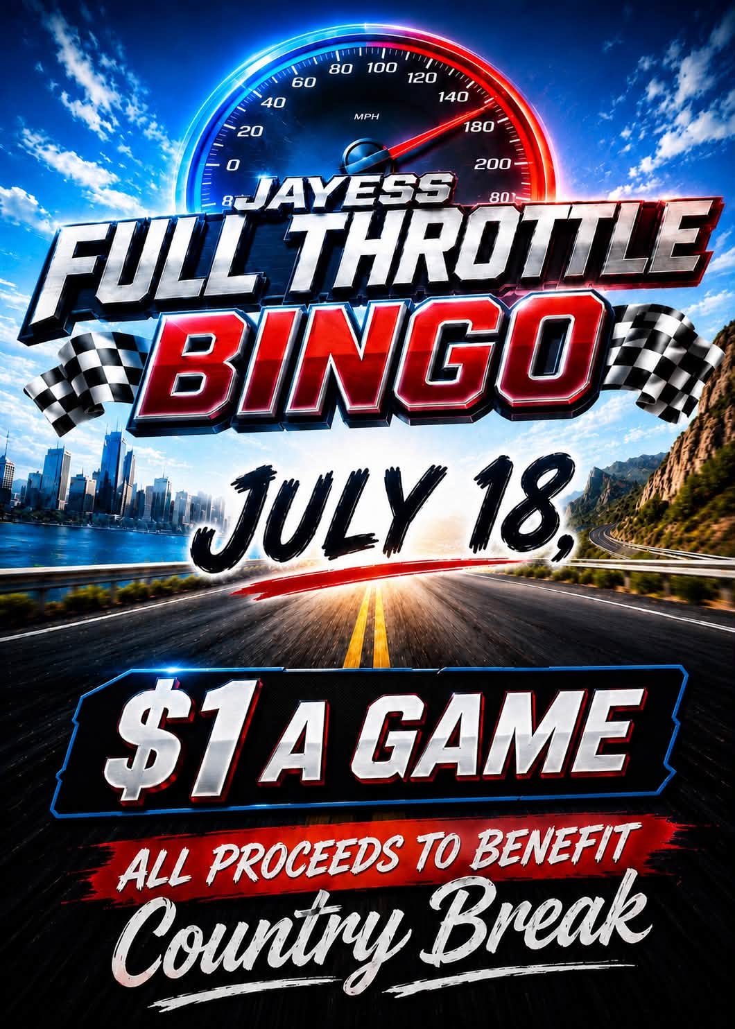 Jayess Full Throttle Bingo event at 584 Woody Rd in Jayess, MS on July 18, 2026