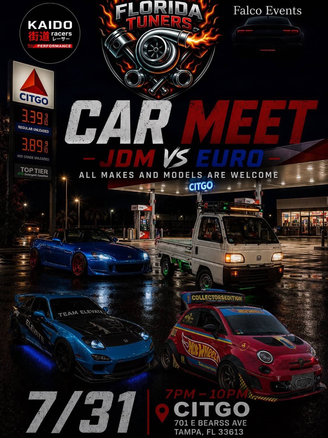 JDM vs Euro Night event at Citgo in Tampa, FL on July 31, 2026
