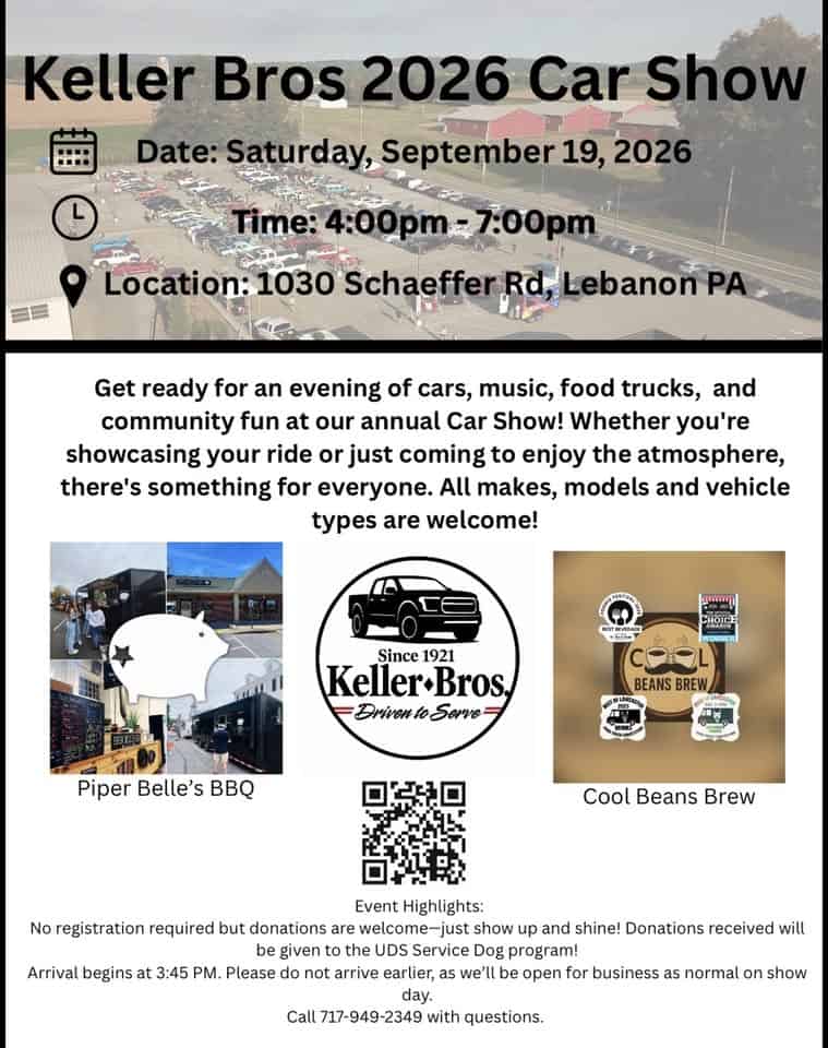 Keller Bros 6th Annual Car Show event at Keller Bros Ford in Newmanstown, PA on September 19, 2026