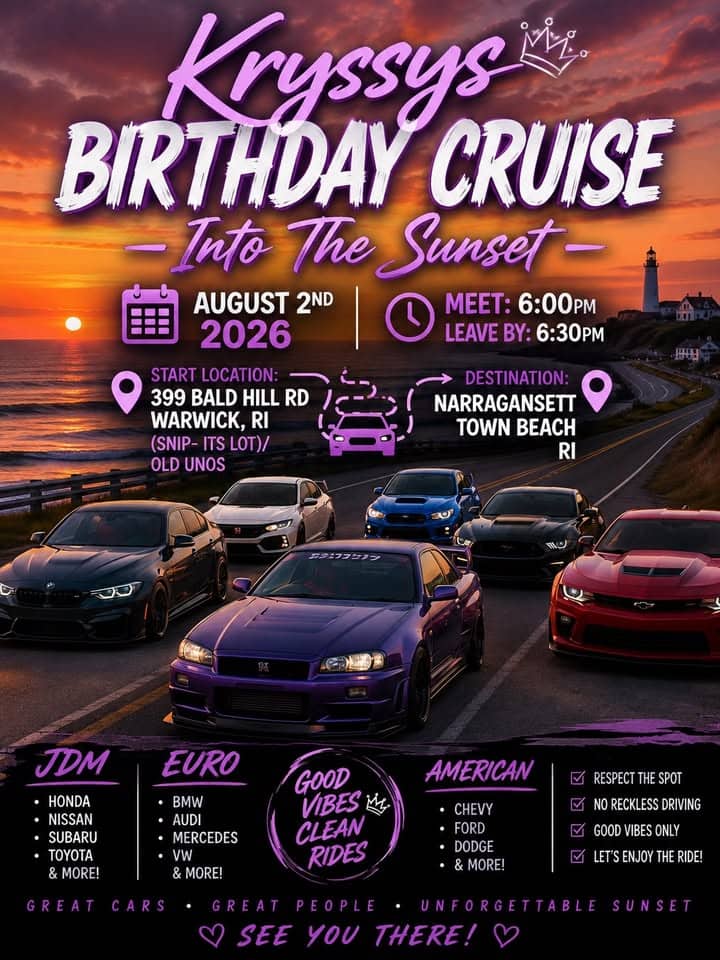 Kryssy's Birthday Cruise Into the Sunset event at Snip-Its (Old Uno's Lot) in Warwick, RI on August 2, 2026