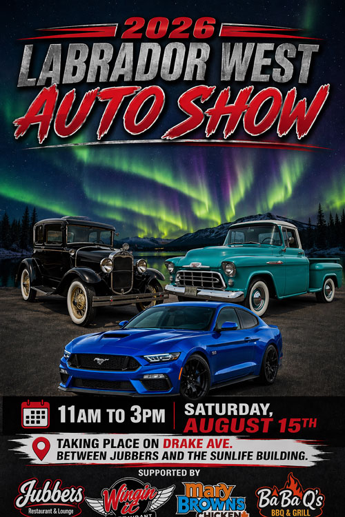 Labrador West Auto Show event at Drake Avenue in Labrador City, NL on August 15, 2026