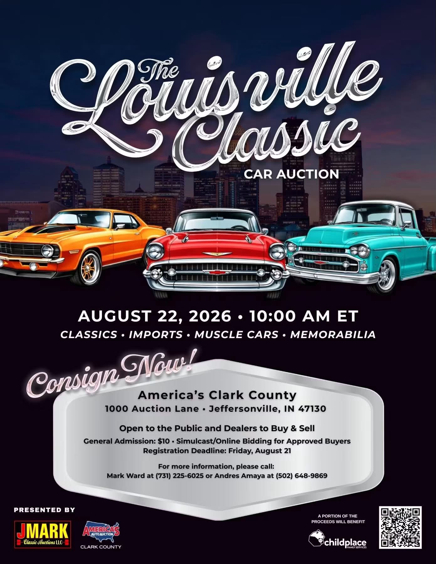 Louisville Classic Car Auction event at America's Clark County in Jeffersonville, IN on August 22, 2026