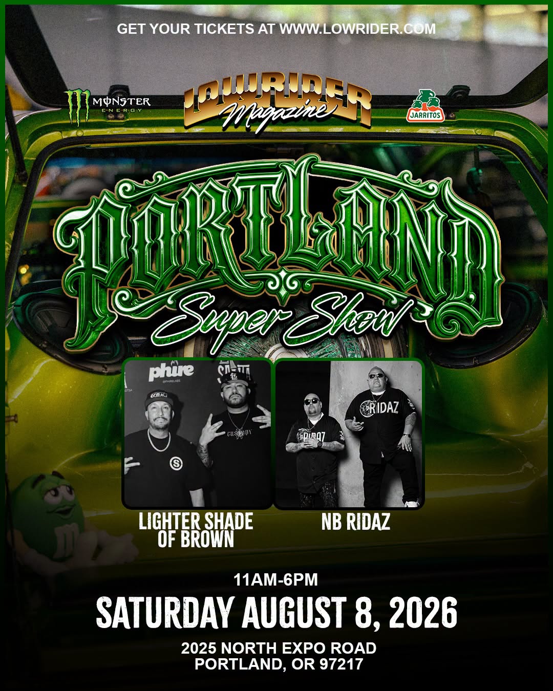 Lowrider Magazine Monster Energy Super Show event at Portland Expo Center in Portland, OR on August 8, 2026