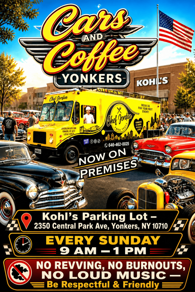 Yonkers Westchester Cars & Coffee car show in Yonkers, NY