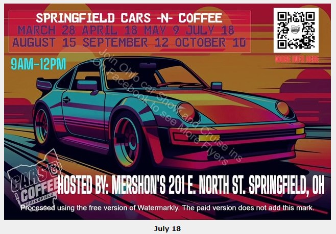 Springfield Cars-N-Coffee car show in Springfield, OH