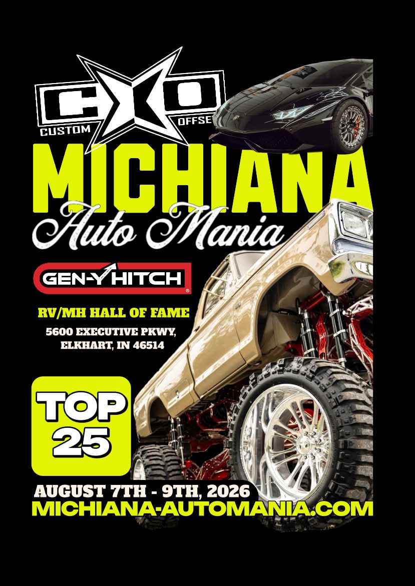 Michiana Auto Mania event at RV/MH Hall of Fame in Elkhart, IN on August 7, 2026