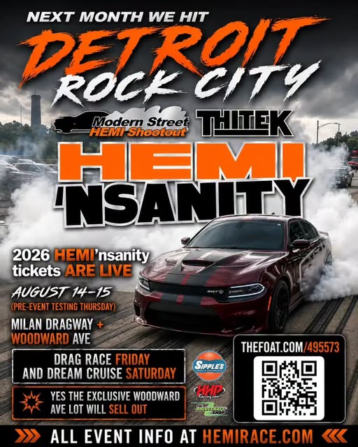 Modern Street Hemi Shock Hemi Insanity - Saturday Cruise event at 43816 Woodward Ave in Milan, MI on August 14, 2026