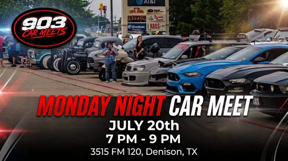 Monday Night Car Meet event at Papa John's in Denison, TX on July 20, 2026
