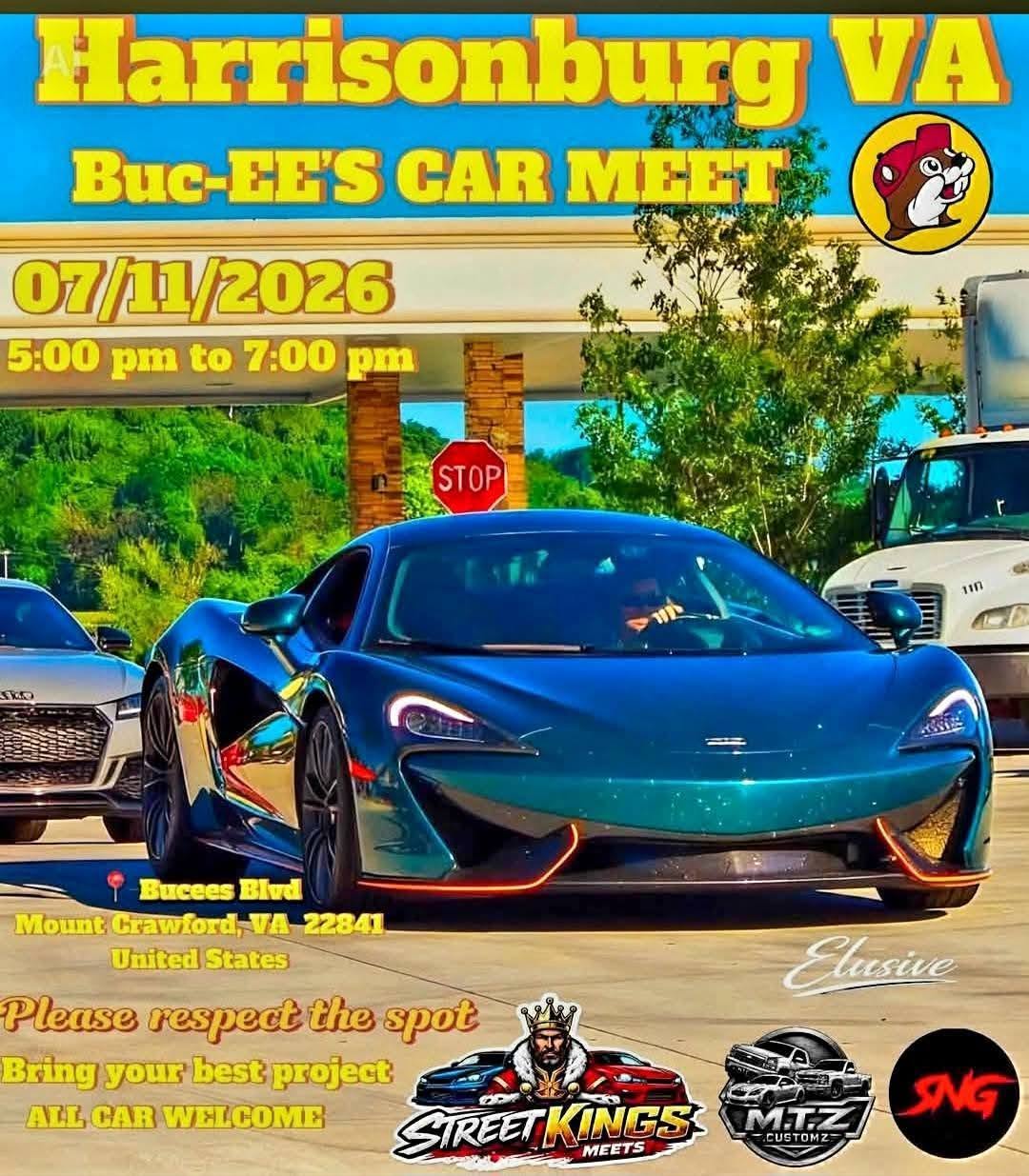 Mount Crawford Buc-ee's Car Meet event at Buc-ee's in Mount Crawford, VA on July 11, 2026