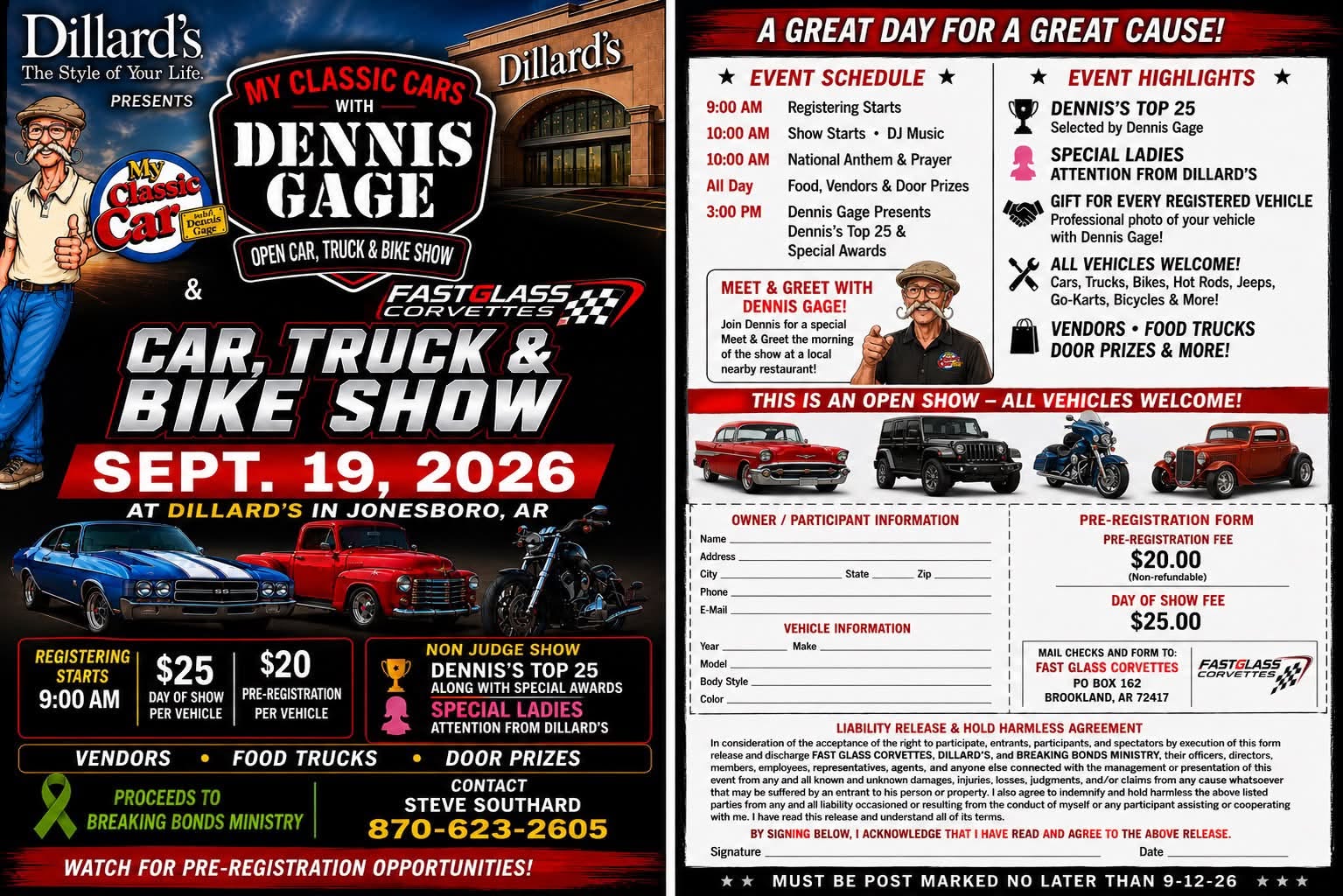 My Classic Cars with Dennis Gage Car Show event at Dillard's in Jonesboro, AR on September 19, 2026