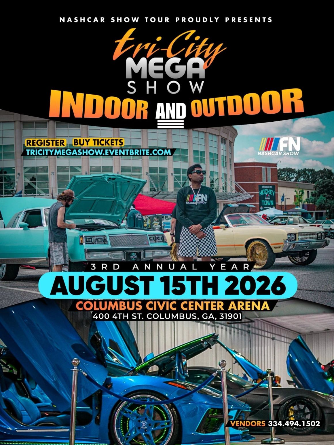 Nash Car Show Tour Tri-City Mega Show event at Columbus Civic Center Arena in Columbus, GA on August 15, 2026