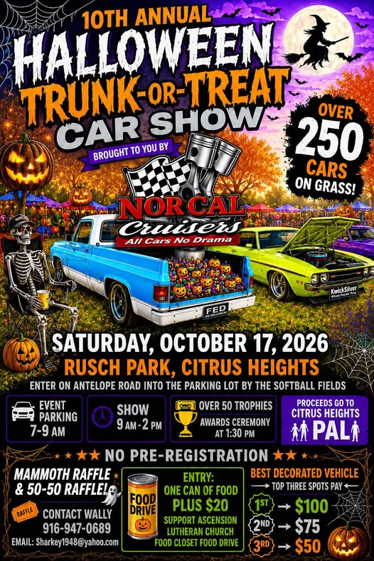 NorCal Cruisers 10th Annual Halloween Trunk-or-Treat Car Show car show in Citrus Heights, CA