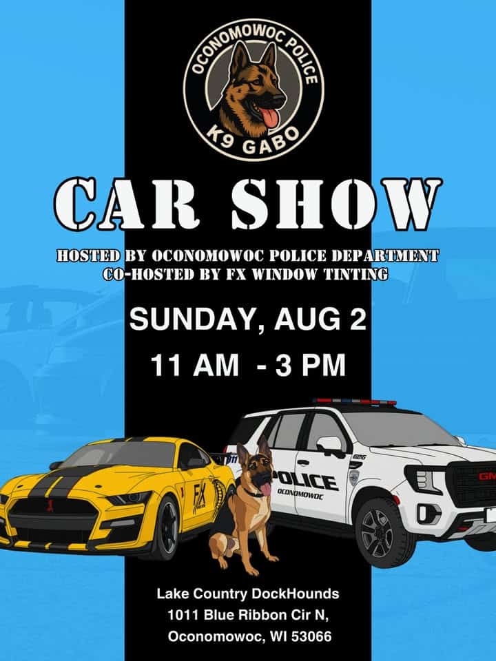 Oconomowoc Police Department Car Show event at Lake Country DockHounds in Oconomowoc, WI on August 2, 2026