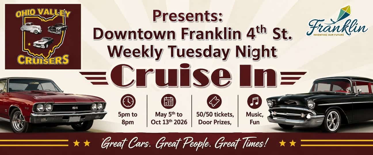 Ohio Valley Cruisers  Weekly Tuesday Night Cruise In event at Downtown Franklin in Franklin, OH on July 8, 2026